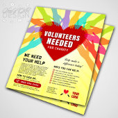Farbenfrohe Hände Freiwillige für Wohltätigkeit un Flyer