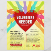 Farbenfrohe Hände Freiwillige für Wohltätigkeit un Flyer (Vorne)
