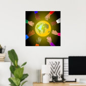 Farbenfrohe Hände Poster (Heimbüro)