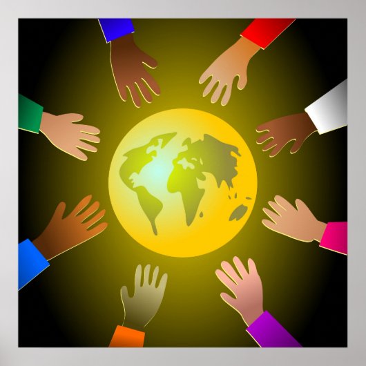 Farbenfrohe Hände Poster (Vorne)