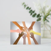 Farbenfrohe Hände Postkarte (Stehend Vorderseite)