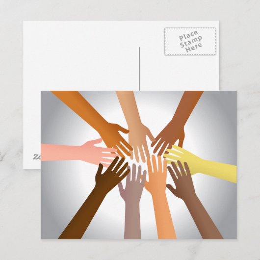 Farbenfrohe Hände Postkarte (Vorne/Hinten)