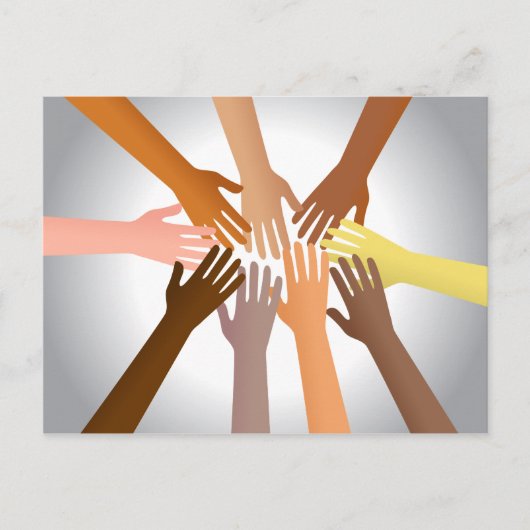 Farbenfrohe Hände Postkarte (Vorderseite)