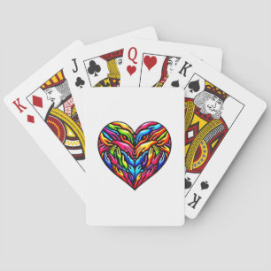 Farbenfrohe Hände Unity Heart Inclusivity & Togeth Spielkarten