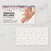 Farbenfrohe handgefertigte Teile | Nail Polnischer Visitenkarte (Vorne/Hinten)