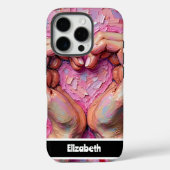 Farbenfrohe Handgemalte Herzdesign Personalisierun Case-Mate iPhone Hülle (Rückseite)