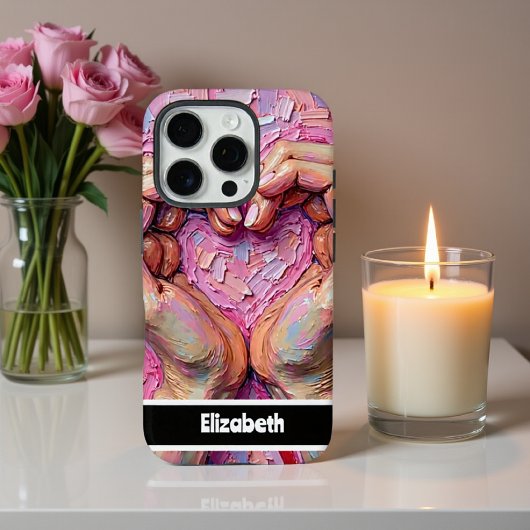 Farbenfrohe Handgemalte Herzdesign Personalisierun Case-Mate iPhone Hülle