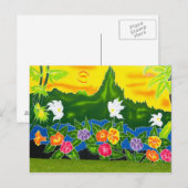 Farbenfrohe handgemalte Packungen. Moorea, Französ Postkarte (Vorne/Hinten)