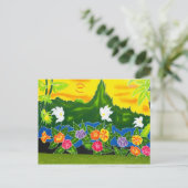 Farbenfrohe handgemalte Packungen. Moorea, Französ Postkarte (Stehend Vorderseite)