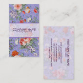 Farbenfrohe Handgemalte rustikale Blume Lila zurüc Visitenkarte (Vorne/Hinten)