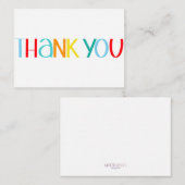 Farbenfrohe handgeschriebene Dankeschön-Karte Mitteilungskarte (Vorne/Hinten)