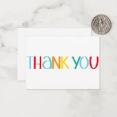 Farbenfrohe handgeschriebene Dankeschön-Karte Mitteilungskarte (Vorderseite/Rückseite Beispiel)