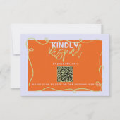 Farbenfrohe handgeschriebene Fun Painted QR Code H RSVP Karte (Vorderseite)