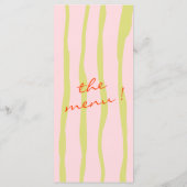 Farbenfrohe handgeschriebene gestrichene Pinstreif Menükarte (Rückseite)