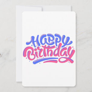 Farbenfrohe handgeschriebene Happy Birthday Design Einladung