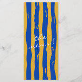 Farbenfrohe handgeschriebene italienische Pinstrip Menükarte (Rückseite)