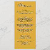 Farbenfrohe handgeschriebene italienische Pinstrip Menükarte (Vorderseite)