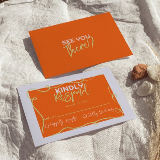 Farbenfrohe handgeschriebene, Niedlich gestrichene RSVP Karte