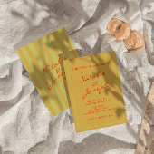 Farbenfrohe handgeschriebene Pinstripe Whimsical W Einladung