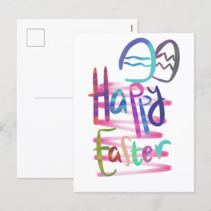 Farbenfrohe handgeschriebene Typografie - Happy Os Feiertagspostkarte