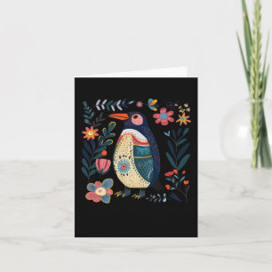 Farbenfrohe, handgezeichnet Pinguin-Illustration m Karte