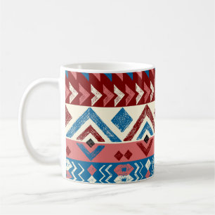 Farbenfrohe handGezeichnet Tribal-Muster Kaffeetasse