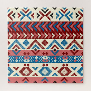 Farbenfrohe handGezeichnet Tribal-Muster Puzzle