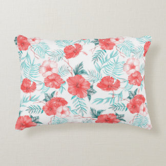 Farbenfrohe handgezeichnet tropische Muster mit he Dekokissen