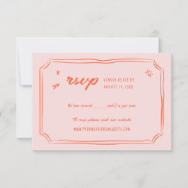 Farbenfrohe handgezeichnete Hochzeitskarte für Spa RSVP Karte