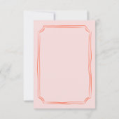 Farbenfrohe, handgezeichnete Hochzeitspass QR RSVP Karte (Rückseite)