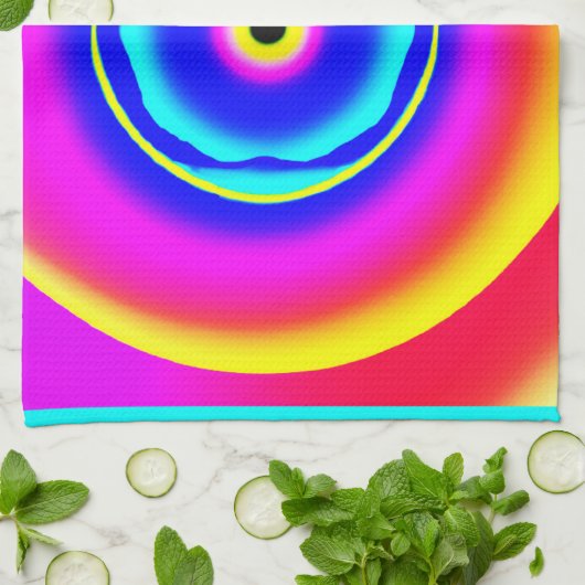 Farbenfrohe handgezeichnete Muster Art Style Geschirrtuch (Gefaltet)