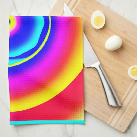 Farbenfrohe handgezeichnete Muster Art Style Geschirrtuch (Viertel Falte)