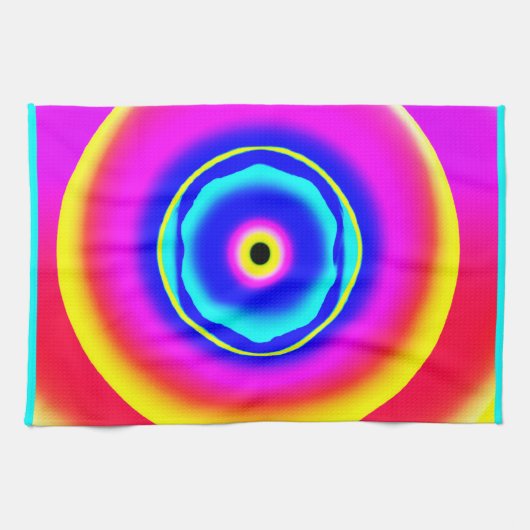 Farbenfrohe handgezeichnete Muster Art Style Geschirrtuch (Horizontal)