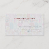 Farbenfrohe, handgezeichnete Retro-Blume, monogram Visitenkarte (Rückseite)