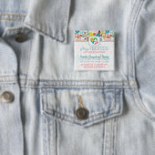 Farbenfrohe, handgezeichnete Retro-Blume Muster 4 Button (Beispiel)