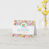 Farbenfrohe, handgezeichnete Retro-Blume Muster 4 Karte (Gelbe Blume)