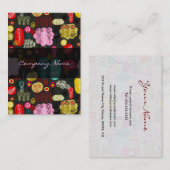 Farbenfrohe, handgezeichnete Retro-Blume Muster 4 Visitenkarte (Vorne/Hinten)