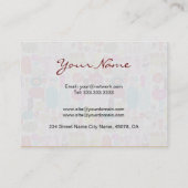 Farbenfrohe, handgezeichnete Retro-Blume Muster 4 Visitenkarte (Rückseite)