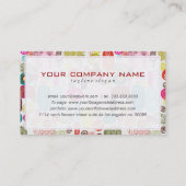 Farbenfrohe, handgezeichnete Retro-Blume Muster 4 Visitenkarte (Rückseite)