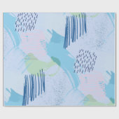 Farbenfrohe handgezogene Dash Spiralen und Linien Geschenkpapier (Flach)