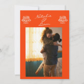 Farbenfrohe handgezogene Kuchen Retro Foto Spaß Ho Einladung (Rückseite)