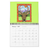 Farbenfrohe handgezogene mexikanische Volkskunstti Kalender (Feb 2027)