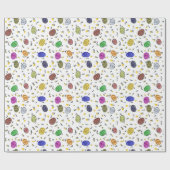 Farbenfrohe, handgezogene Ostereier Geschenkpapier (Flach)