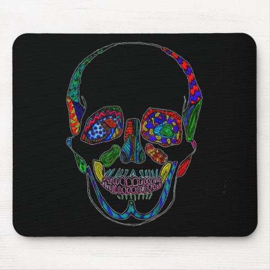 Farbenfrohe handgezogene Zuckerkulppermosaike Mousepad (Vorne)