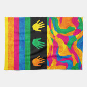 Farbenfrohe Handprint Abstraktes Muster Handtuch (Horizontal)