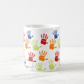 Farbenfrohe Handprint-Tasse Kaffeetasse (Mittel)