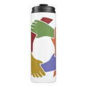 Farbenfrohe Hand's Thermal Tumbler Thermosbecher (Vorderseite)