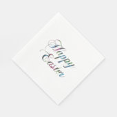 Farbenfrohe Handschrift glücklich Ostern Serviette (Ecke)