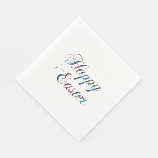 Farbenfrohe Handschrift glücklich Ostern Serviette (Ecke)