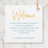 Farbenfrohe Handschrift Hochzeitsgeschenk-Beutel Geschenkanhänger (Rückseite)